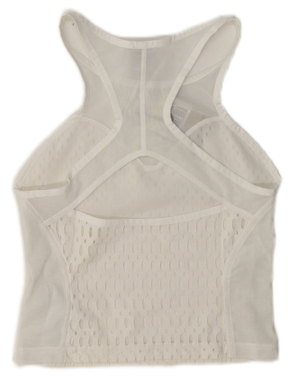Nike Womens Tight Fit See Through Crop Vest Top UK 8 Small White Polyester