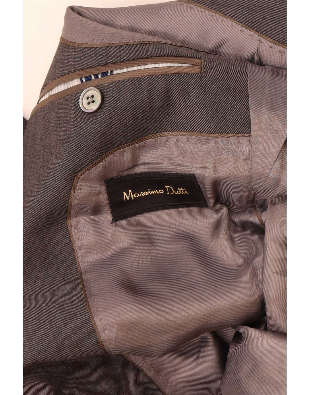 Massimo Dutti Mens 2 Button Blazer Jacket EU 48 Medium Grey Wool