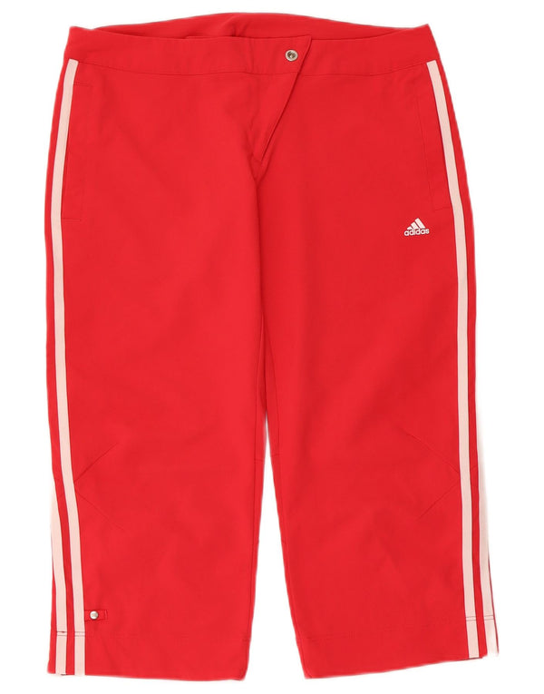ADIDAS Womens Climalite Bermuda Shorts UK 10 Small W30 Red Polyester