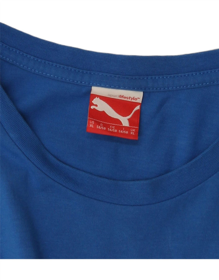 PUMA Mens Graphic T-Shirt Top XL Blue