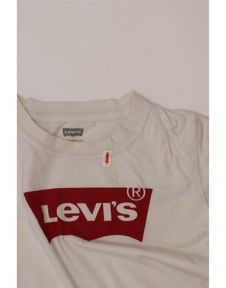 LEVI'S Boys Graphic T-Shirt Top 7-8 Years White Cotton