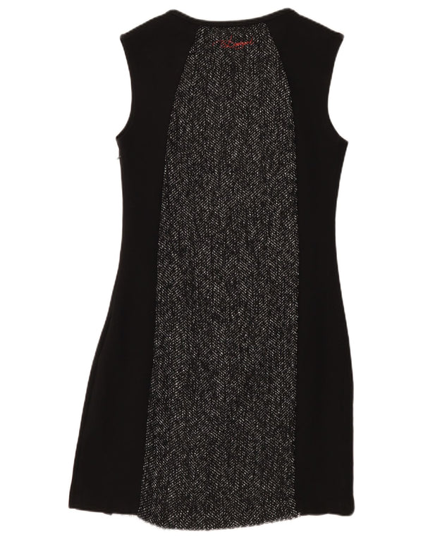Desigual Womens Sleeveless Sheath Dress EU 42 Large Black Colourblock