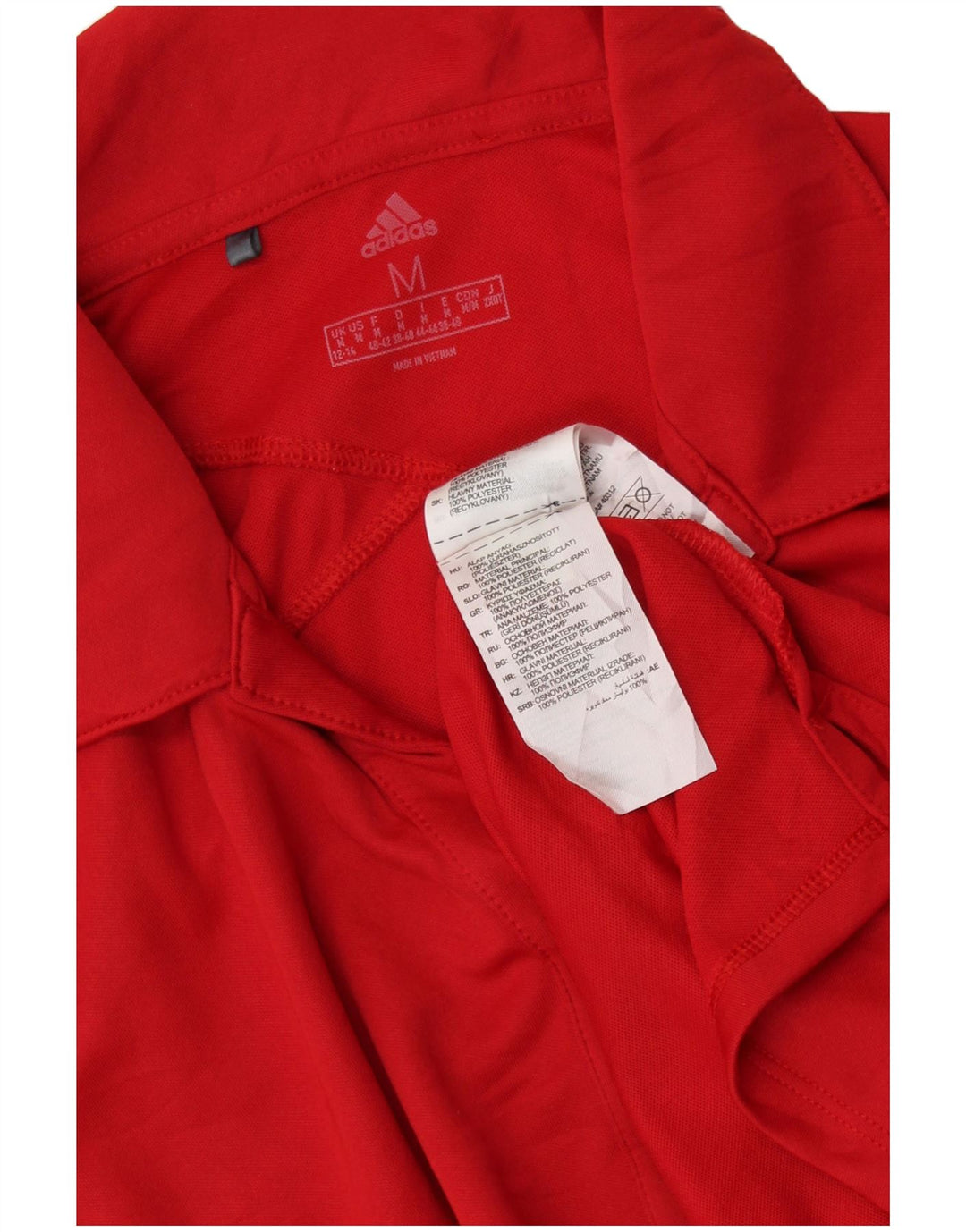 ADIDAS Womens Polo Shirt UK 12/14 Medium Red Polyester