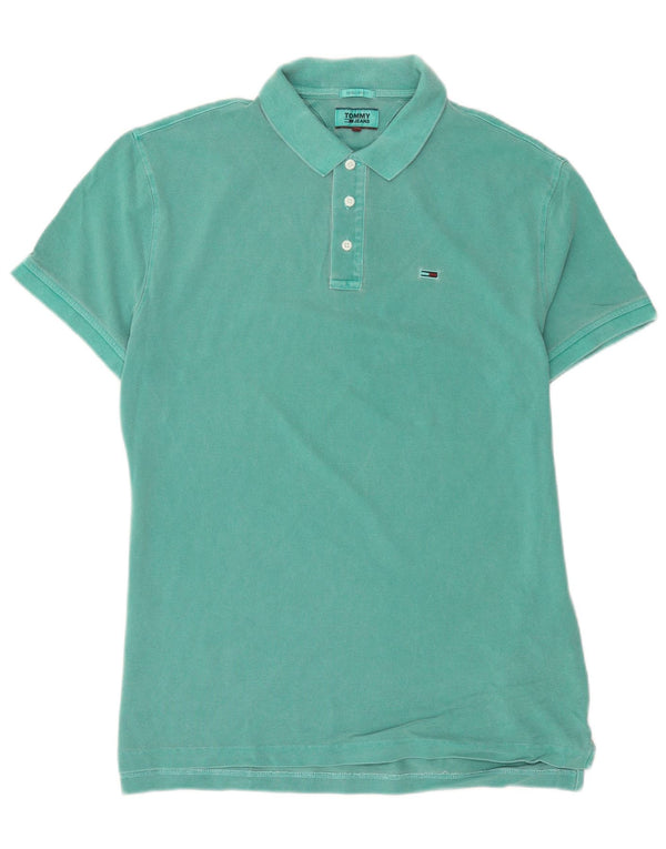 Tommy Hilfiger Mens Regular Fit Polo Shirt Large Green Cotton