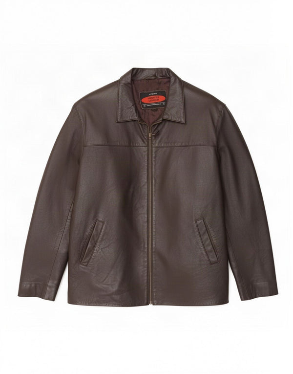 MONTANA Mens Leather Jacket UK 40 Large Brown