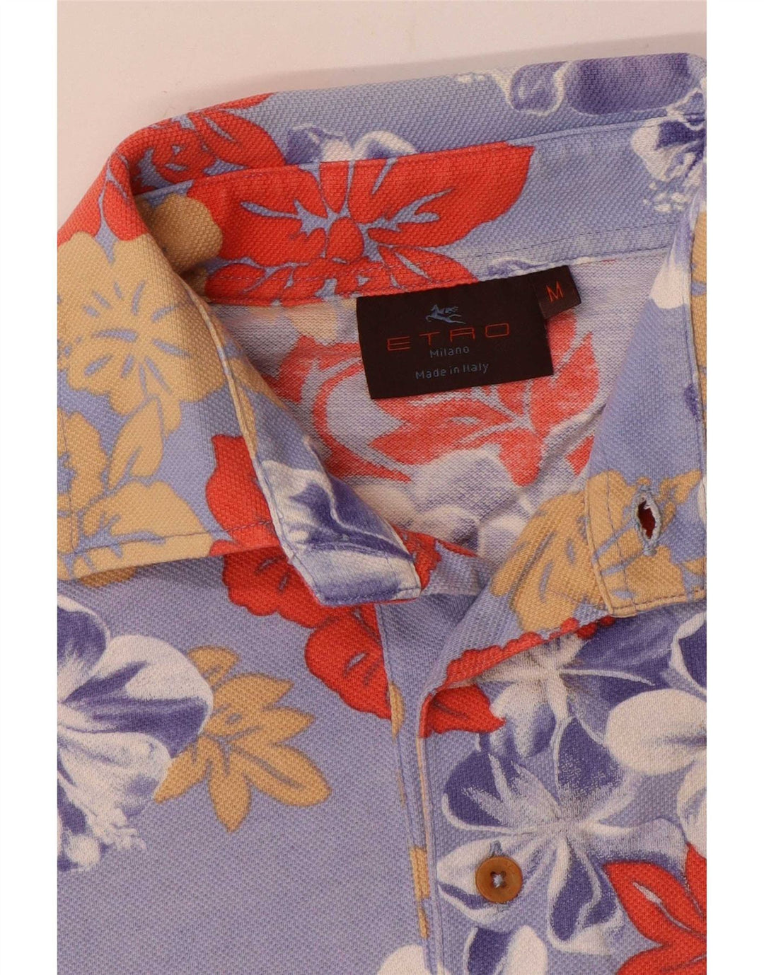 Etro Mens Polo Shirt Medium Purple Floral