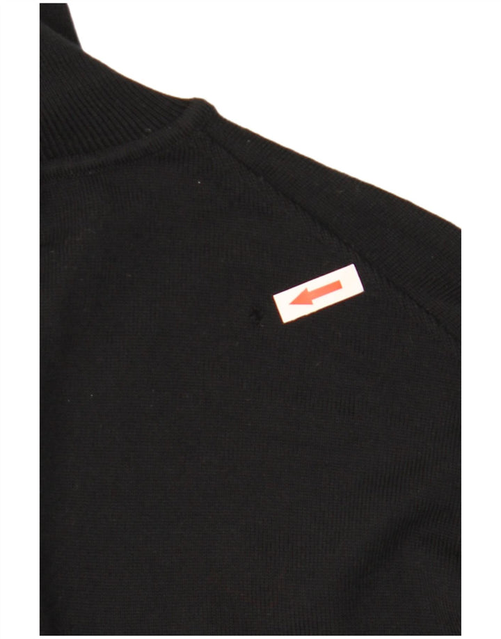 Hugo Boss Mens Roll Neck Jumper Sweater 2XL Black Wool