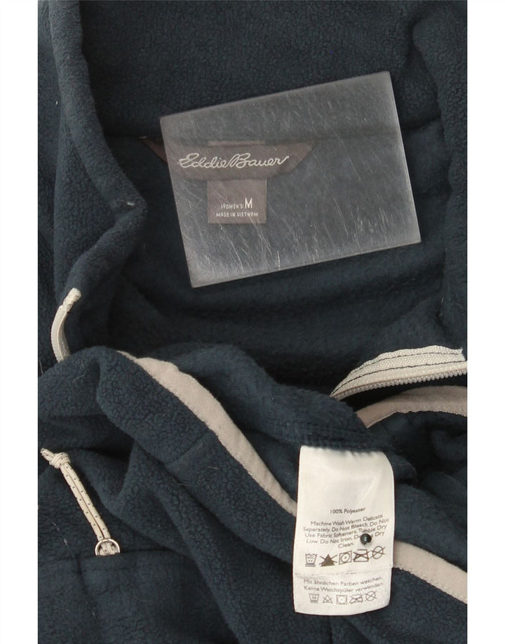 Eddie Bauer Womens Fleece Jacket UK 12 Medium Navy Blue Polyester