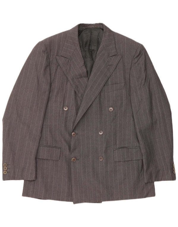 Ermenegildo Zegna Mens Blazer Jacket Size 54 XL Grey Striped