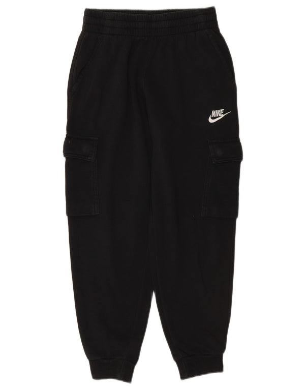 NIKE Boys Cargo Tracksuit Trousers Joggers 10-11 Years Medium Black Cotton