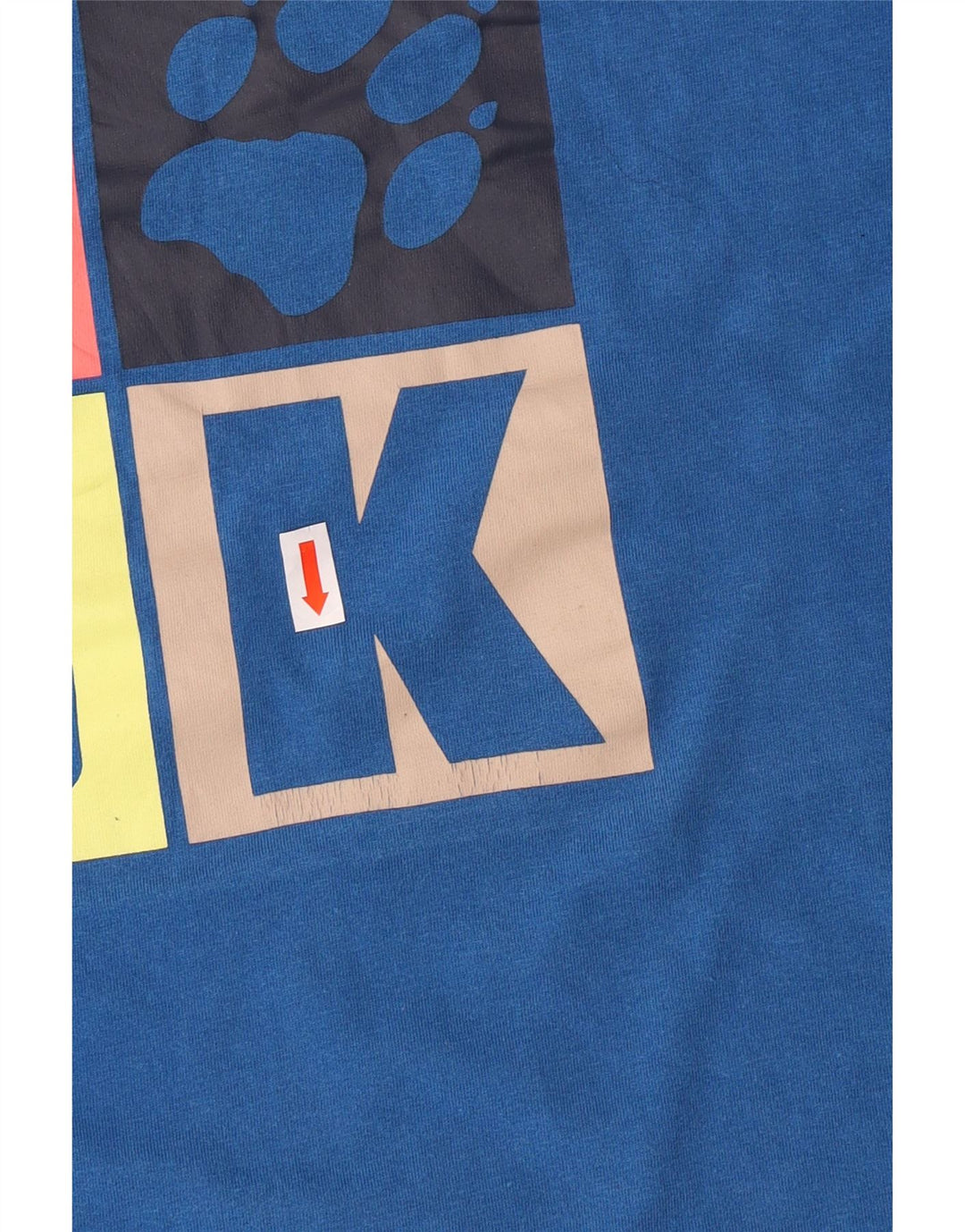 Jack Wolfskin Womens Graphic T-Shirt Top UK 22/24 2XL Blue Cotton