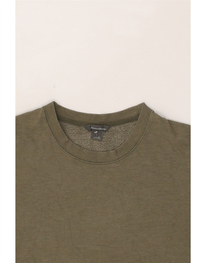 EDDIE BAUER Womens Oversized Sweatshirt Jumper UK 10  Small Khaki Cotton Vintage Eddie Bauer and Second-Hand Eddie Bauer from Messina Hembry 