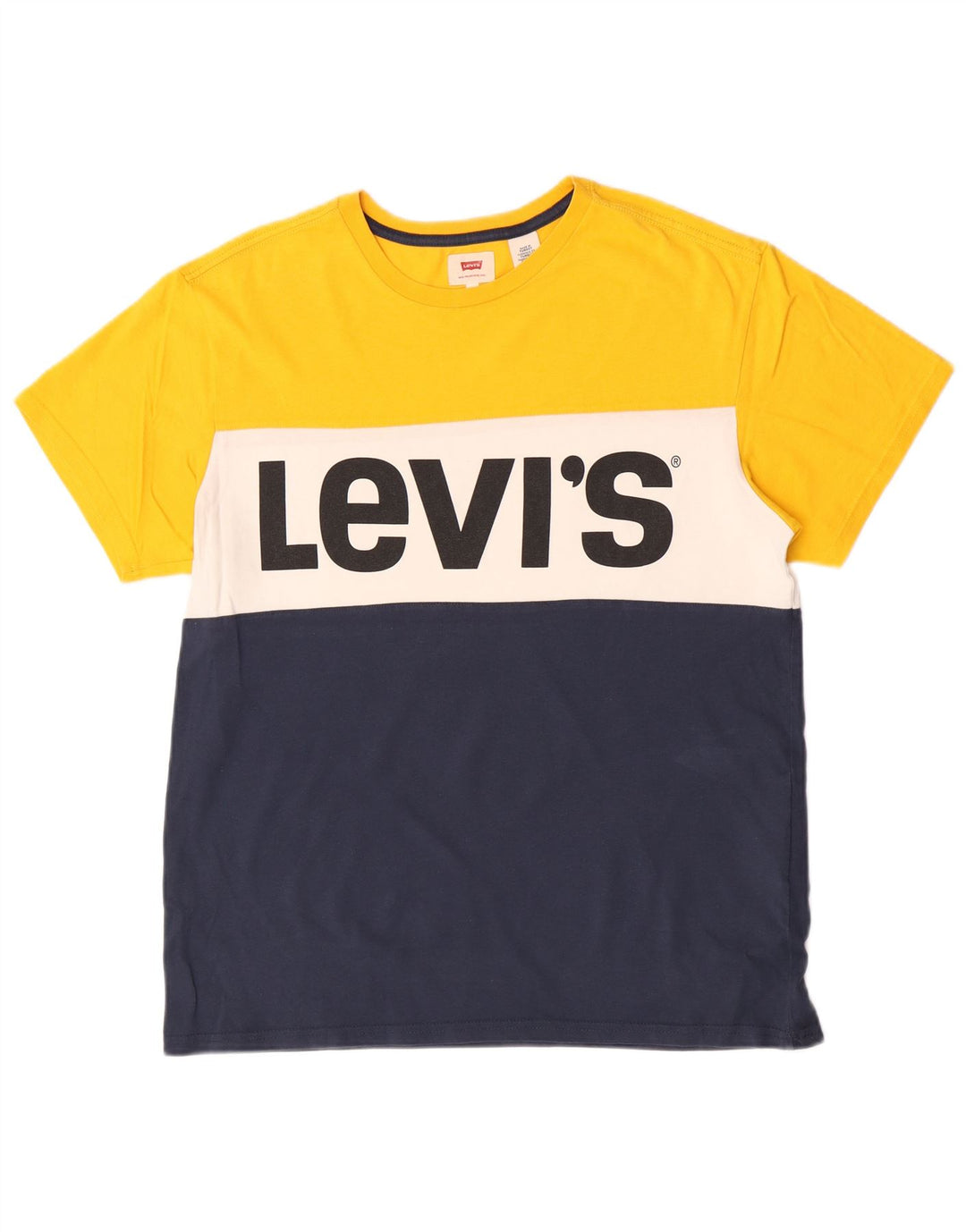 Levi's Mens Graphic T-Shirt Top Medium Multicoloured Colourblock Cotton