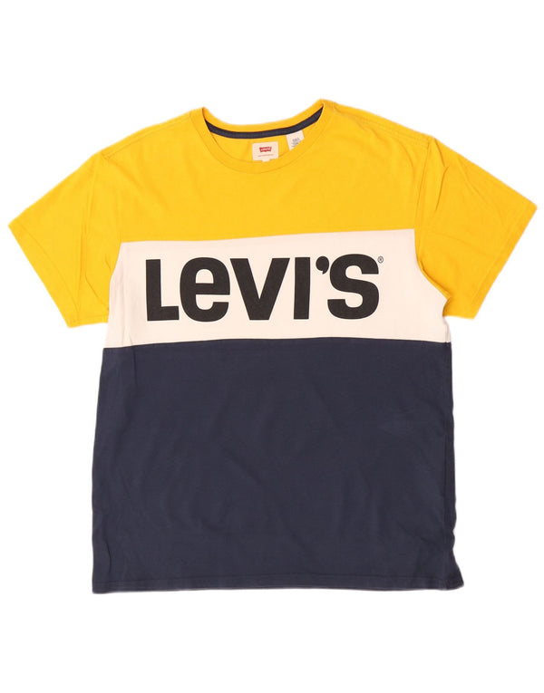 Levi's Mens Graphic T-Shirt Top Medium Multicoloured Colourblock Cotton