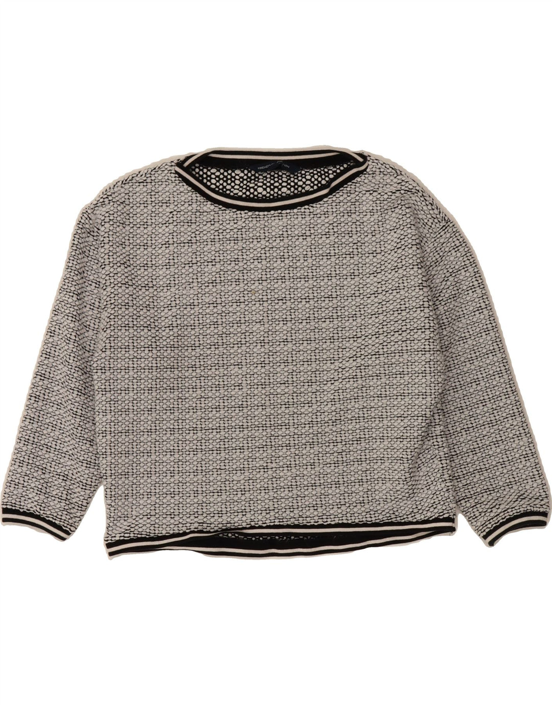 FRENCH CONNECTION Womens Boat Neck Jumper Sweater UK 14 Medium Grey Vintage French Connection and Second-Hand French Connection from Messina Hembry 