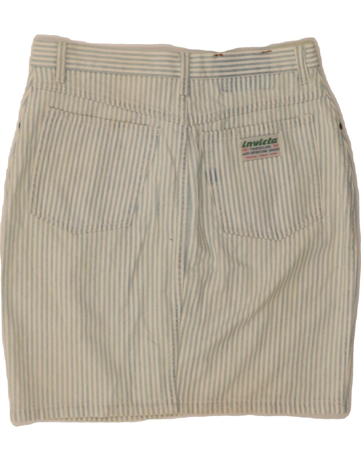 INVICTA Womens Pencil Skirt W30 Medium Blue Pinstripe Vintage Invicta and Second-Hand Invicta from Messina Hembry 