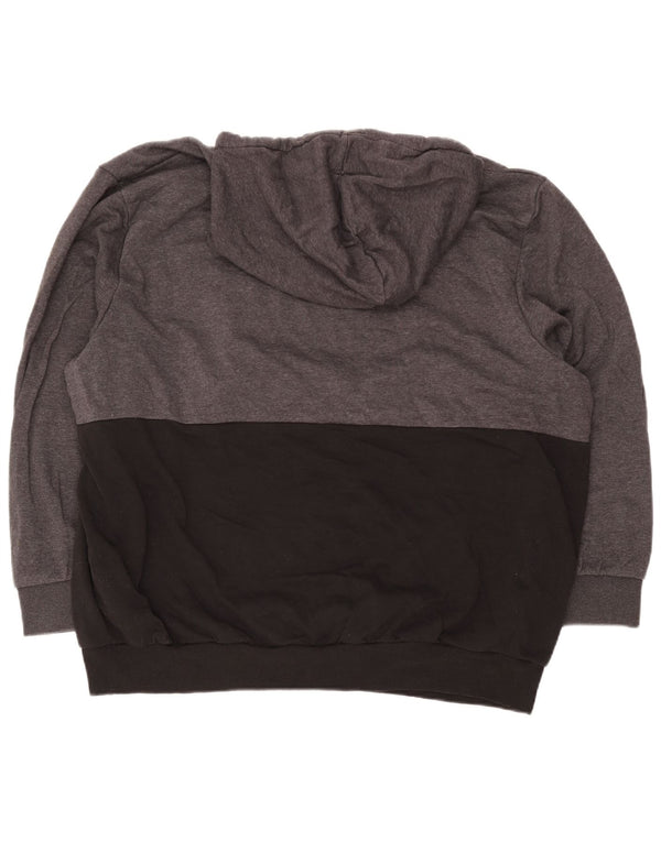 Jack & Jones Mens Graphic Hoodie Jumper 5XL Grey Colourblock Cotton
