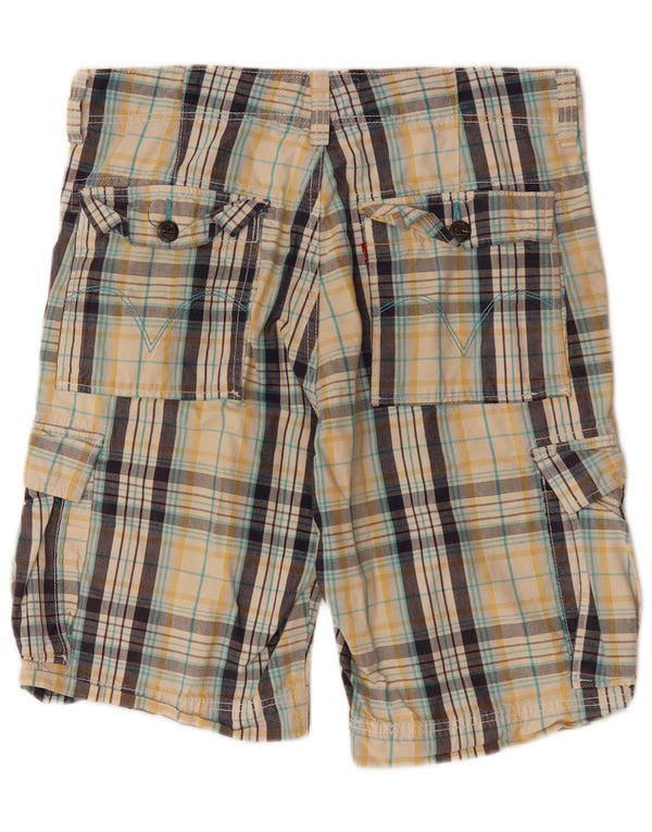 LEVI'S Mens Cargo Shorts W34 Large  Multicoloured Check Cotton