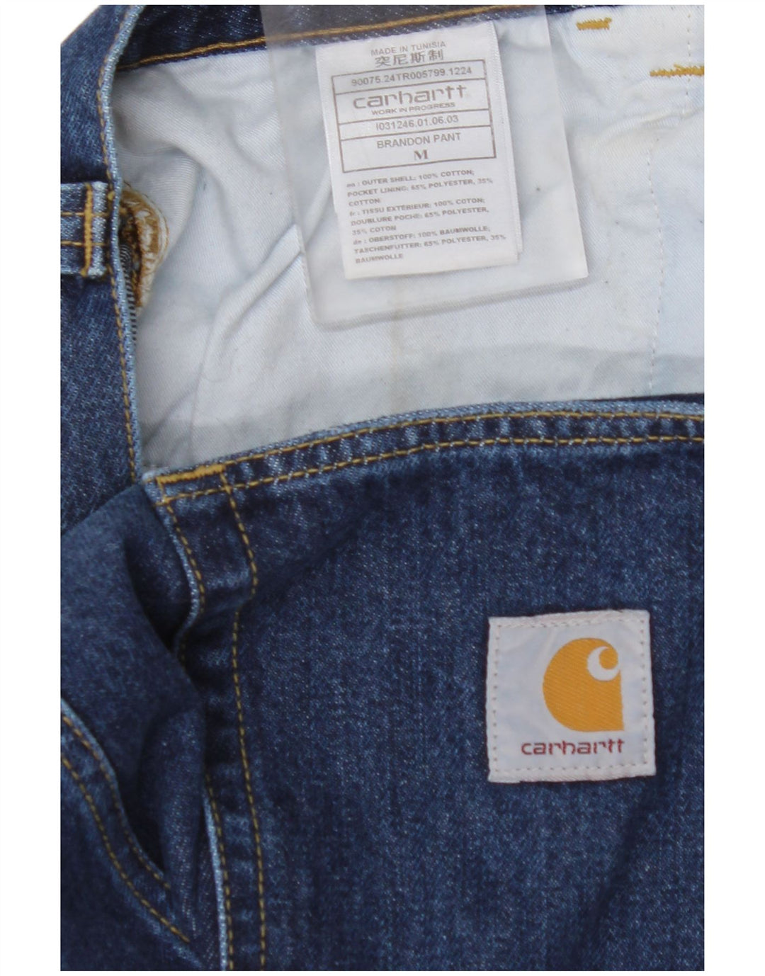 CARHARTT Mens Tapered Jeans Medium W36 L29 Blue Cotton