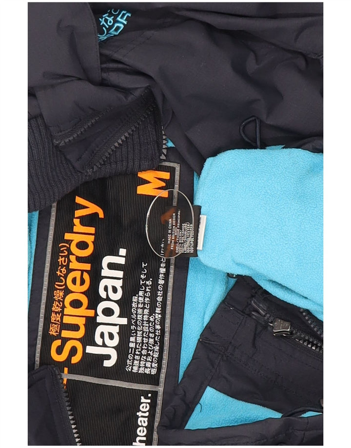 Superdry Womens Windcheater Windbreaker Jacket UK 14 Medium Navy Blue
