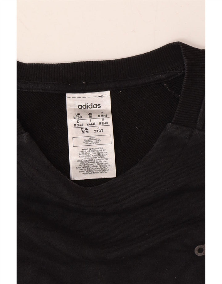ADIDAS Womens Climalite Sweatshirt Jumper UK 12/14 Medium Black Vintage Adidas and Second-Hand Adidas from Messina Hembry 