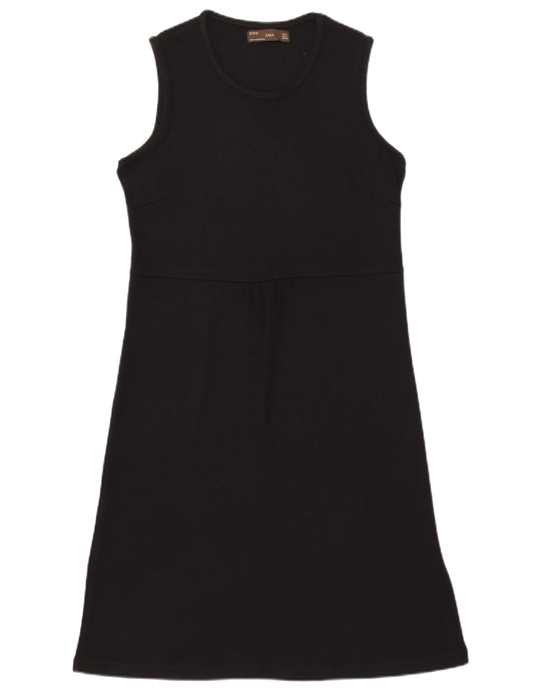Zara Womens Sleeveless Basic Dress UK 14 Large Black Rayon