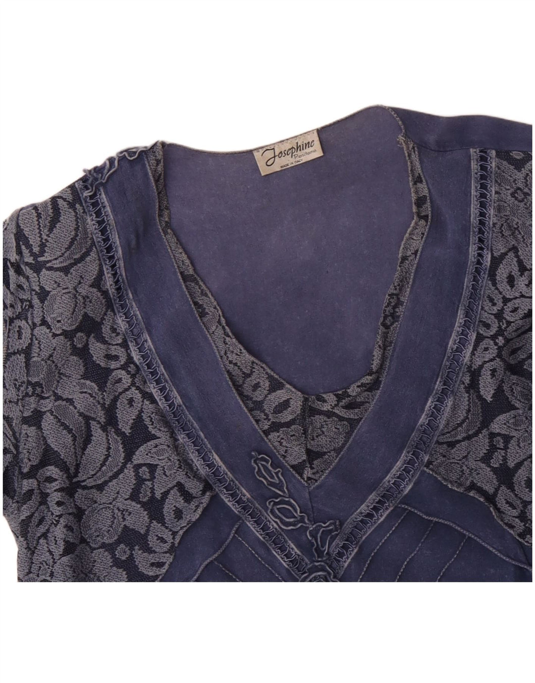 JOSEPHINE Womens Blouse Top UK 16 Large Blue Floral