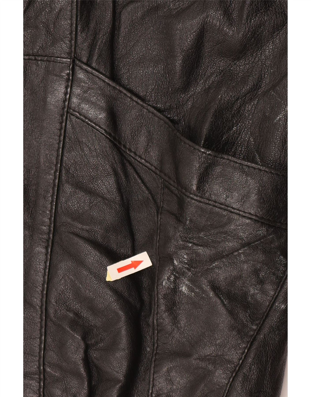 Vintage Womens Oversized Leather Jacket EU 50 XL Black