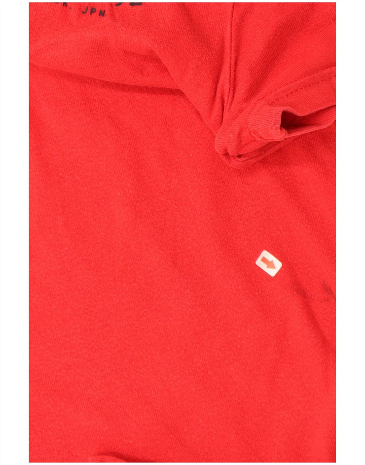 SUPERDRY Mens Graphic T-Shirt Top Large Red Cotton