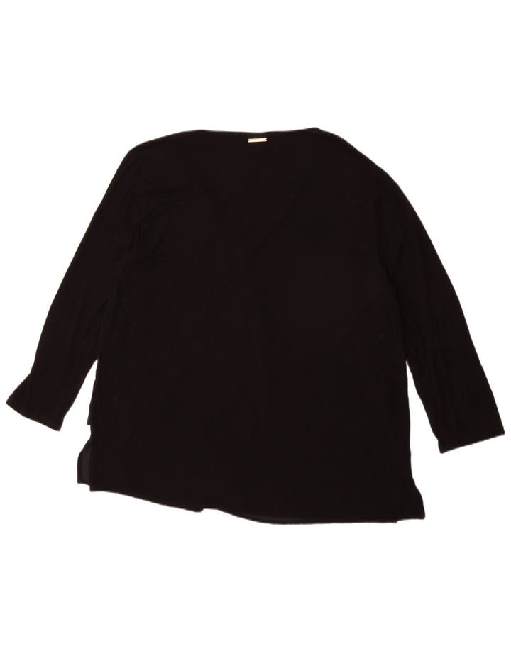 MICHAEL KORS Womens Top 3/4 Sleeve UK 18 XL Black Synthetic