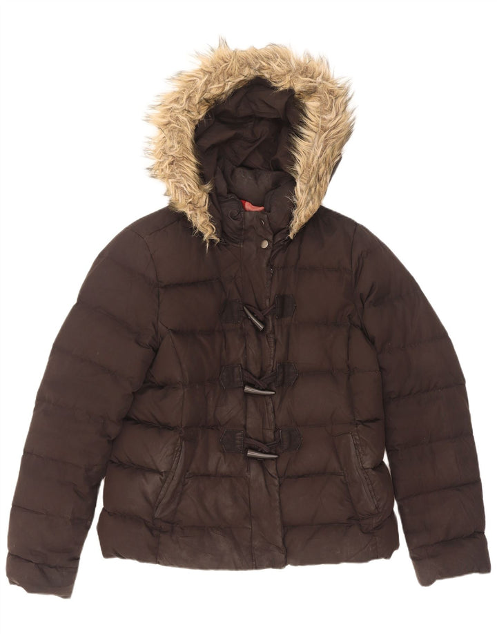 Gap Womens Hooded Padded Jacket UK 14 Medium Black Polyester