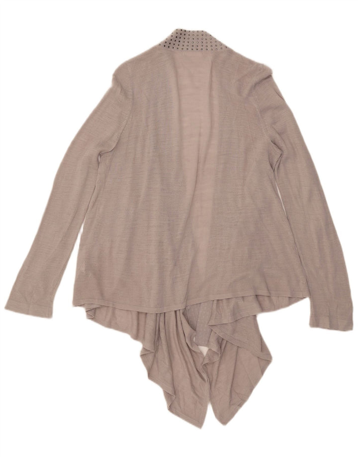 Marks & Spencer Womens Asymmetric Cardigan Top UK 14 Medium  Grey Acrylic