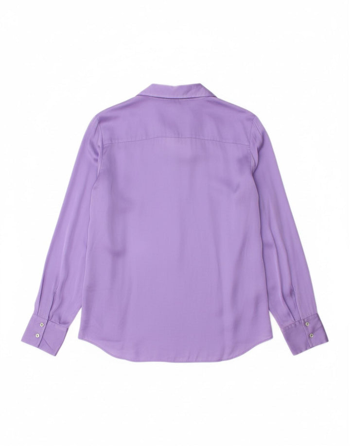 MASSIMO DUTTI Womens Oversized Shirt EU 38 Small Purple Viscose