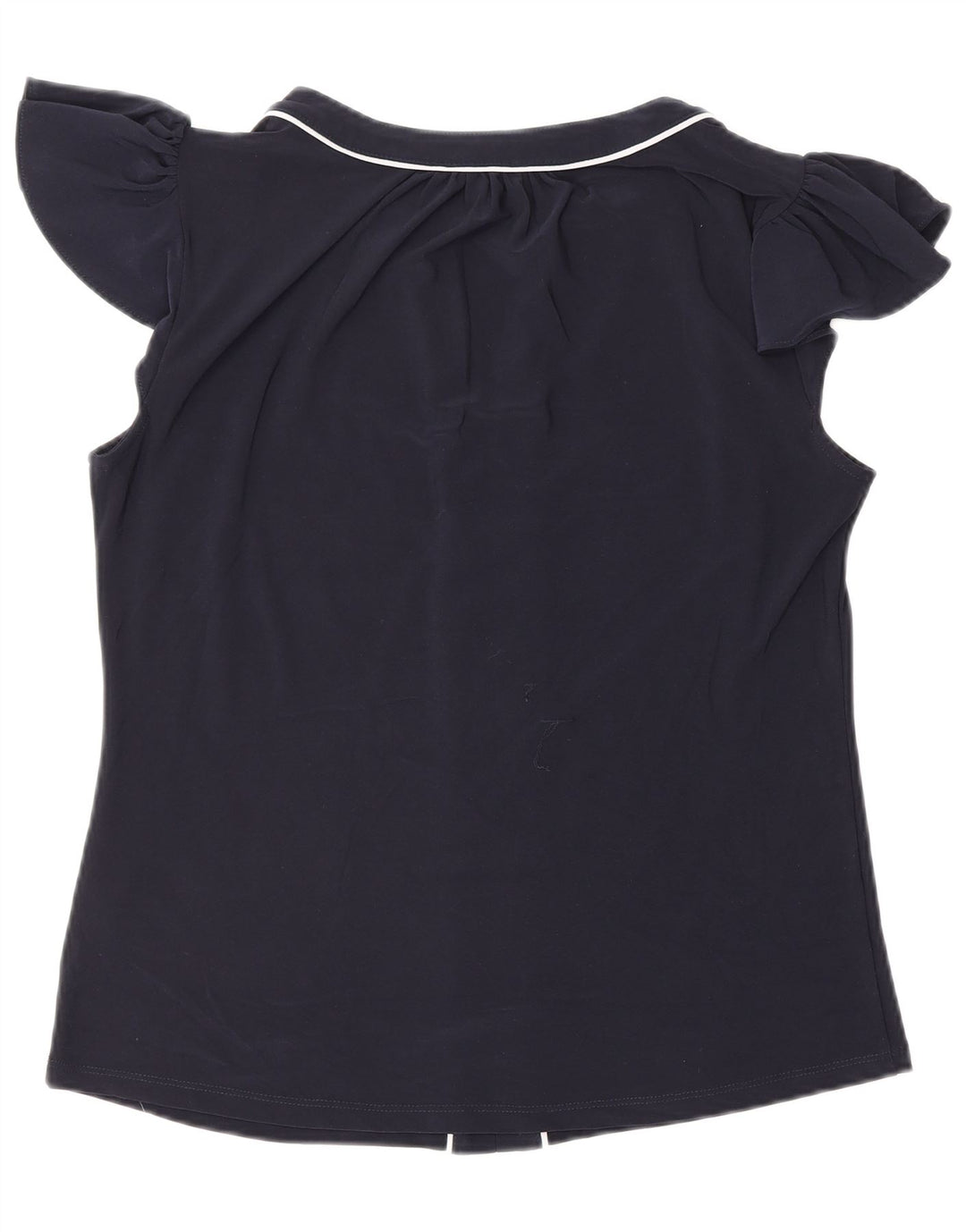 TOMMY HILFIGER Womens Blouse Top UK 14 Medium Navy Blue Polyester