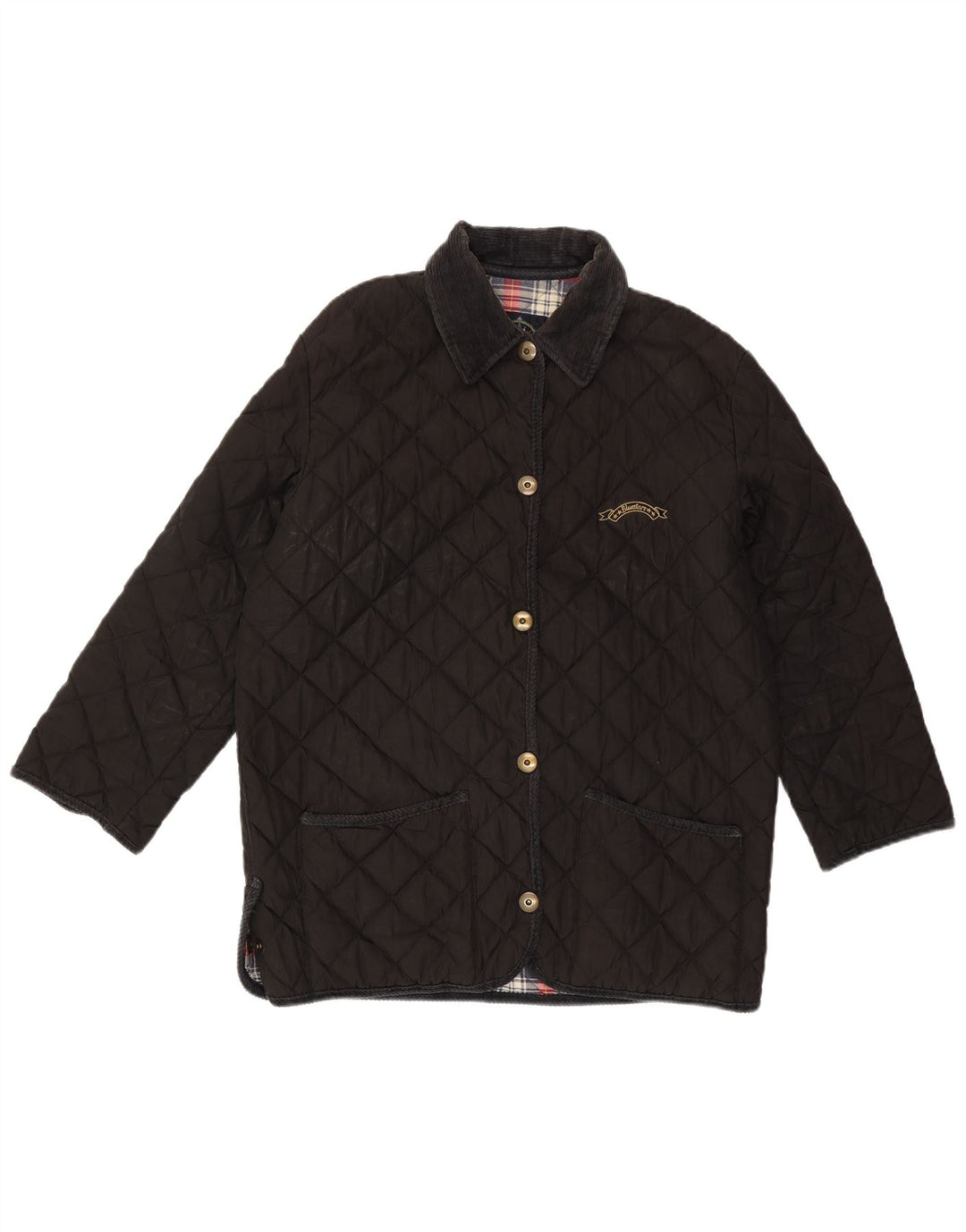 Vintage Womens Quilted Jacket IT 48 XL Black Cotton