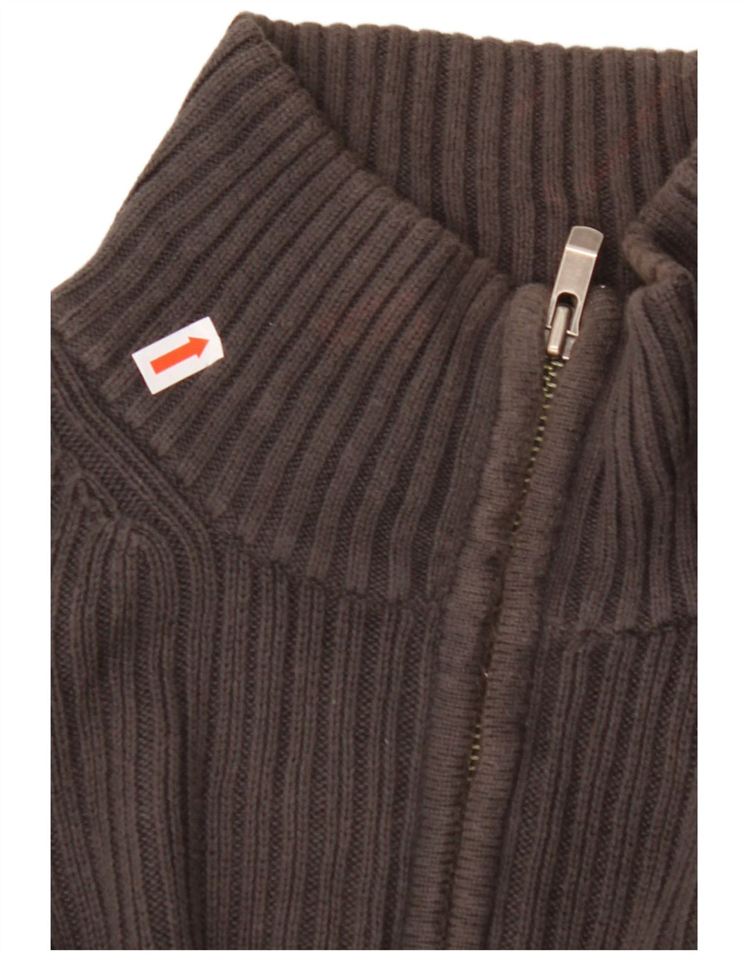 CALVIN KLEIN Mens Zip Neck Jumper Sweater Large Grey Cotton