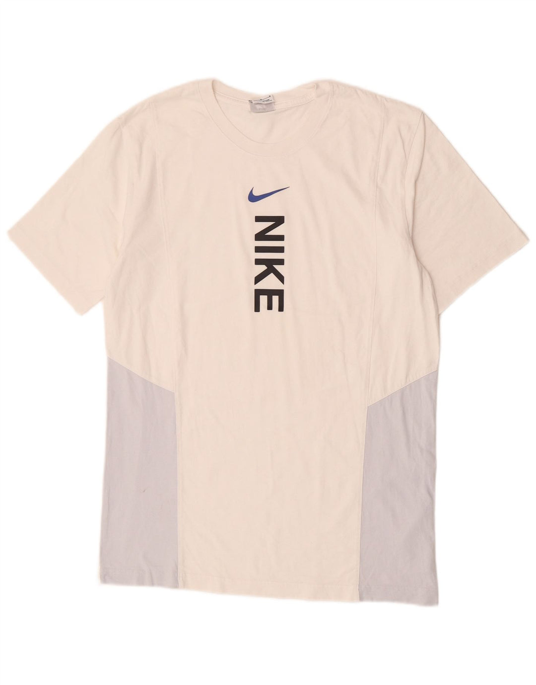 Nike Mens Graphic T-Shirt Top Medium White Colourblock Cotton