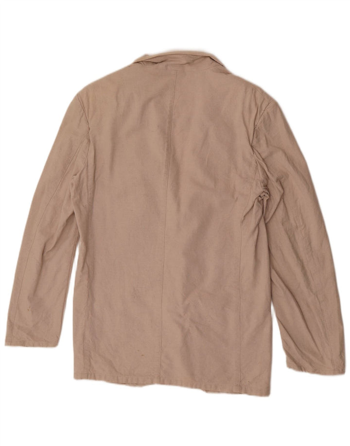 Pioneer Mens 2 Button Blazer Jacket UK 36 Small Beige Cotton