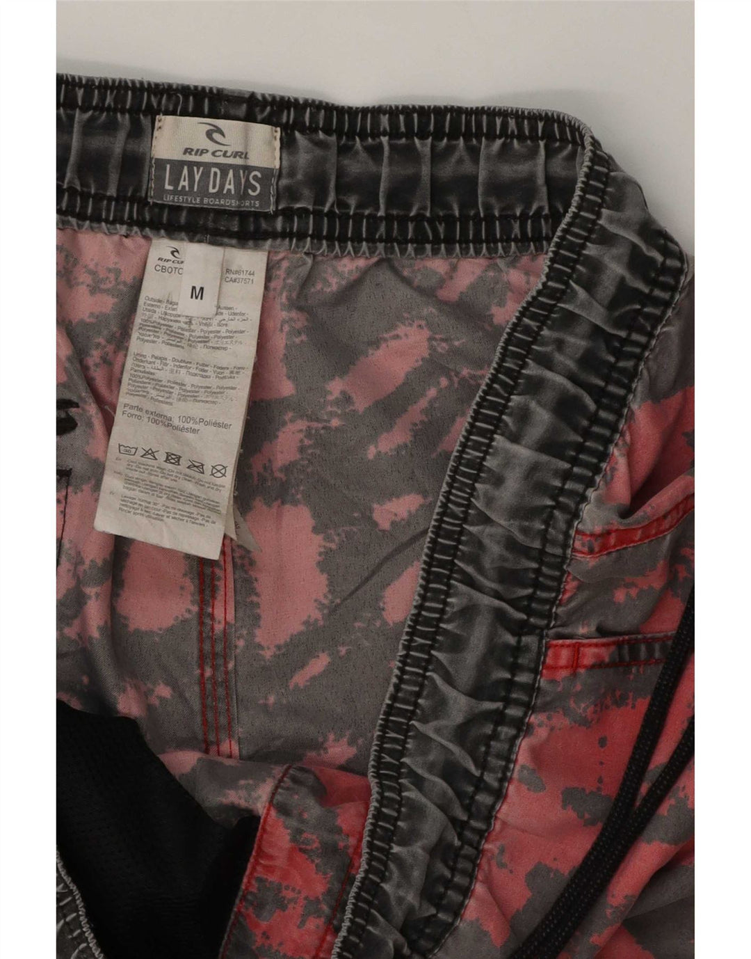 Rip Curl Mens Abstract Pattern Swimming Shorts Medium Red Polyester