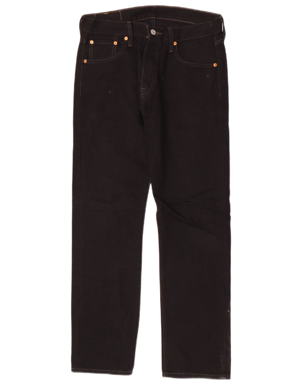 Levi's Mens 501 Straight Jeans W30 L30 Black Cotton