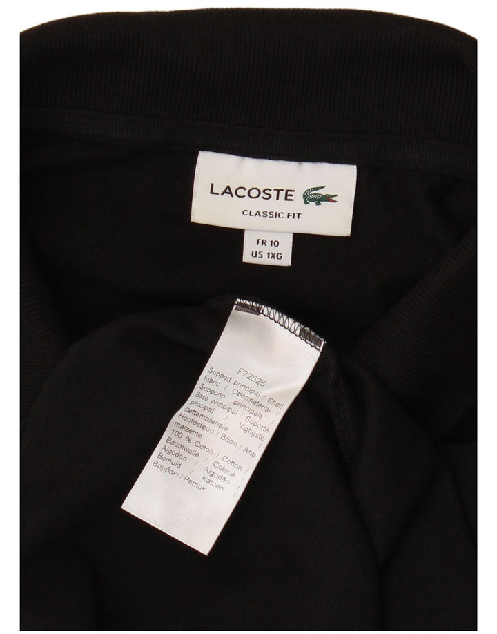 LACOSTE Mens Classic Fit Polo Shirt Size 10 5XL Black Cotton