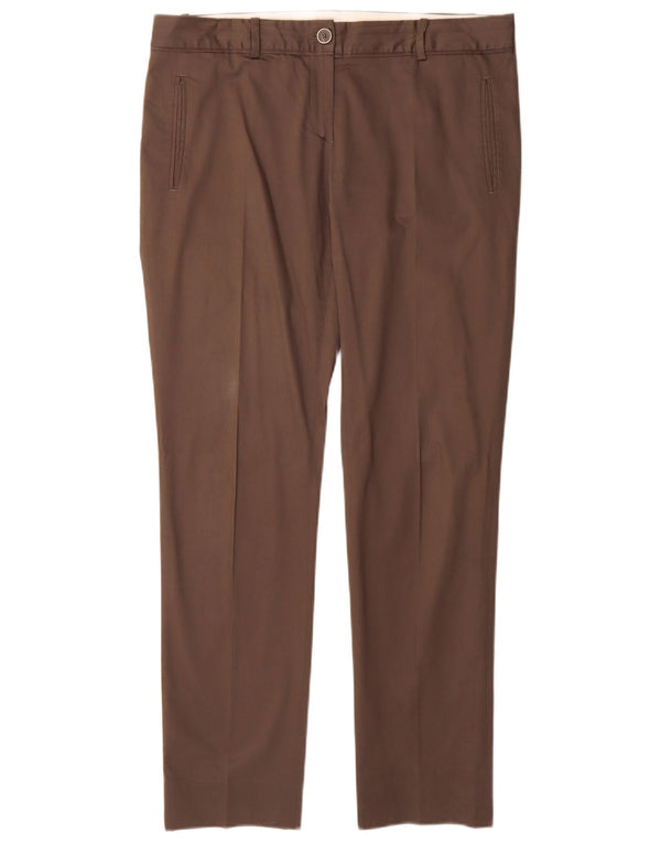 Massimo Dutti Womens Slim Chino Trousers EU 42 Large W32 L31 Grey Cotton