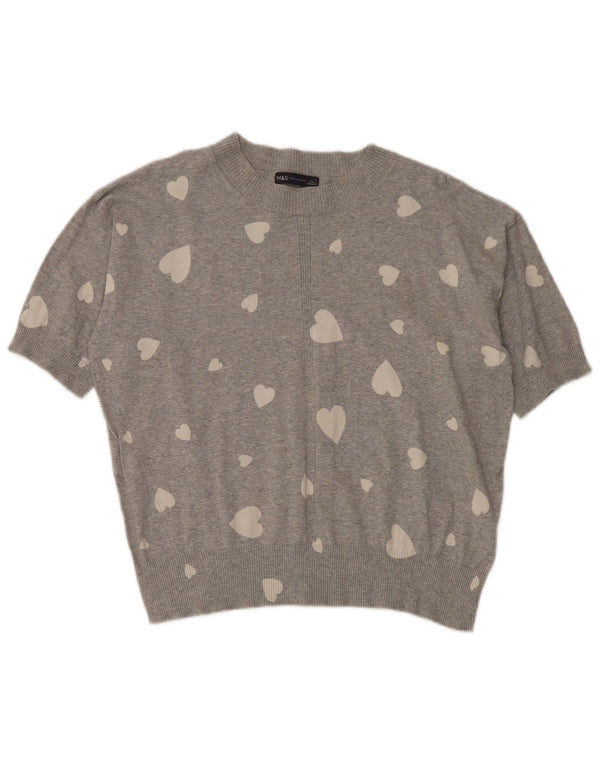 Marks & Spencer Womens Abstract Pattern Crew Neck Jumper Sweater UK 16 Larg