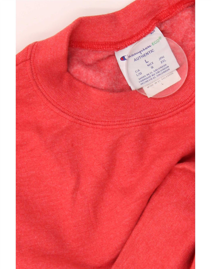Champion Mens Graphic Sweatshirt Jumper Large Red Cotton