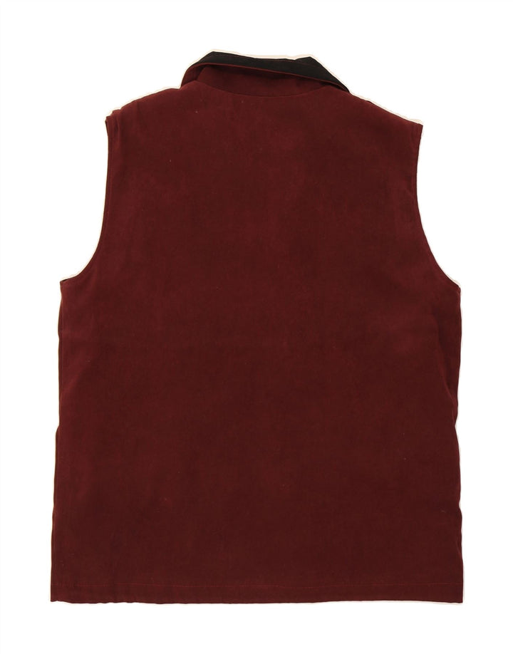 VINTAGE Womens Gilet UK 16 Large Maroon Vintage Vintage and Second-Hand Vintage from Messina Hembry 