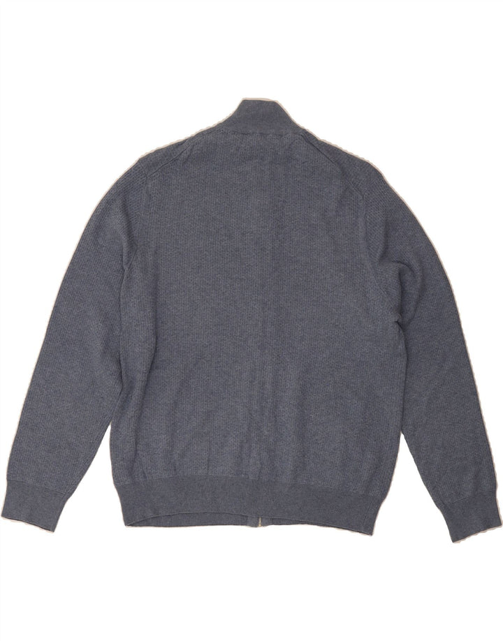 MARKS & SPENCER Mens Cardigan Sweater XL Navy Blue Cotton Vintage Marks & Spencer and Second-Hand Marks & Spencer from Messina Hembry 