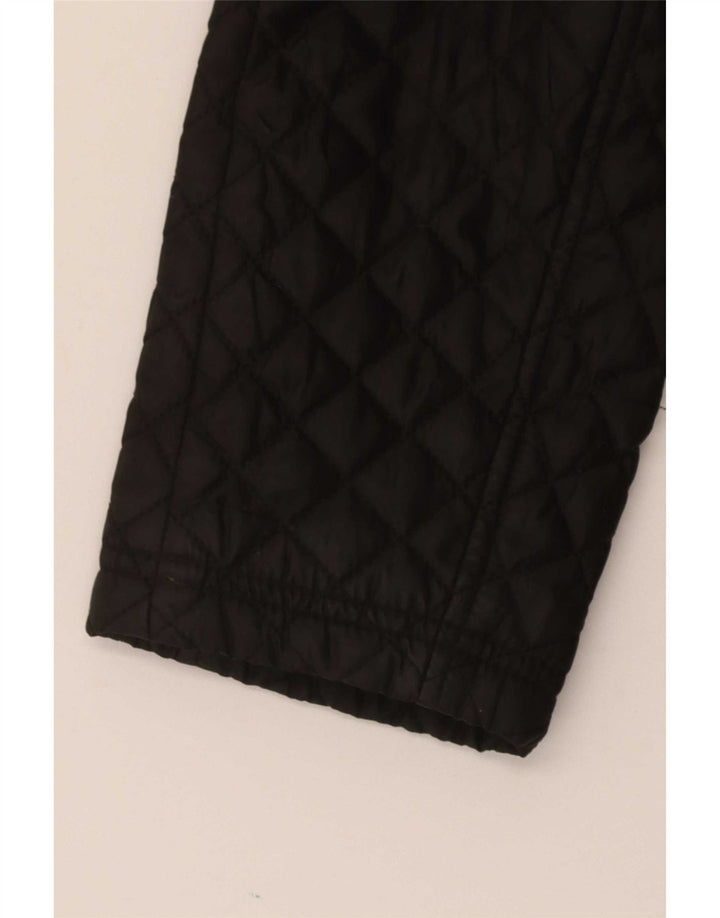 Michael Kors Womens Hooded Quilted Jacket UK 16 Large Black Polyester