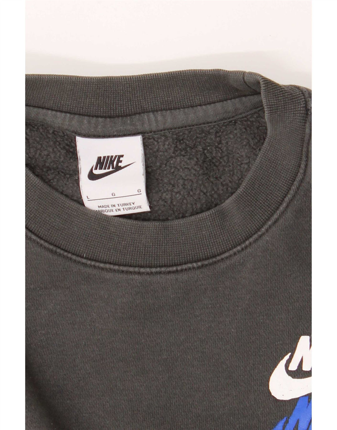 Nike Mens Graphic Sweatshirt Jumper Large Grey Cotton