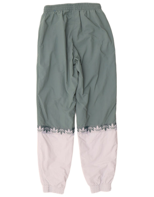 Adidas Mens Graphic Tracksuit Trousers Joggers Small Green Colourblock