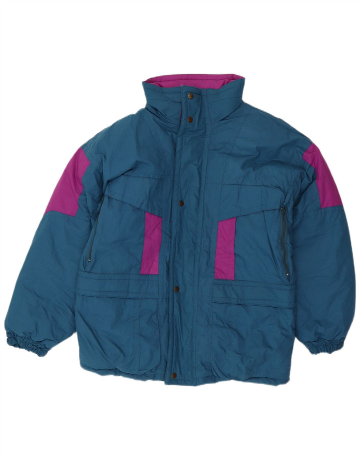 BRUGI Mens Loose Fit Padded Jacket UK 36 Small Blue Colourblock